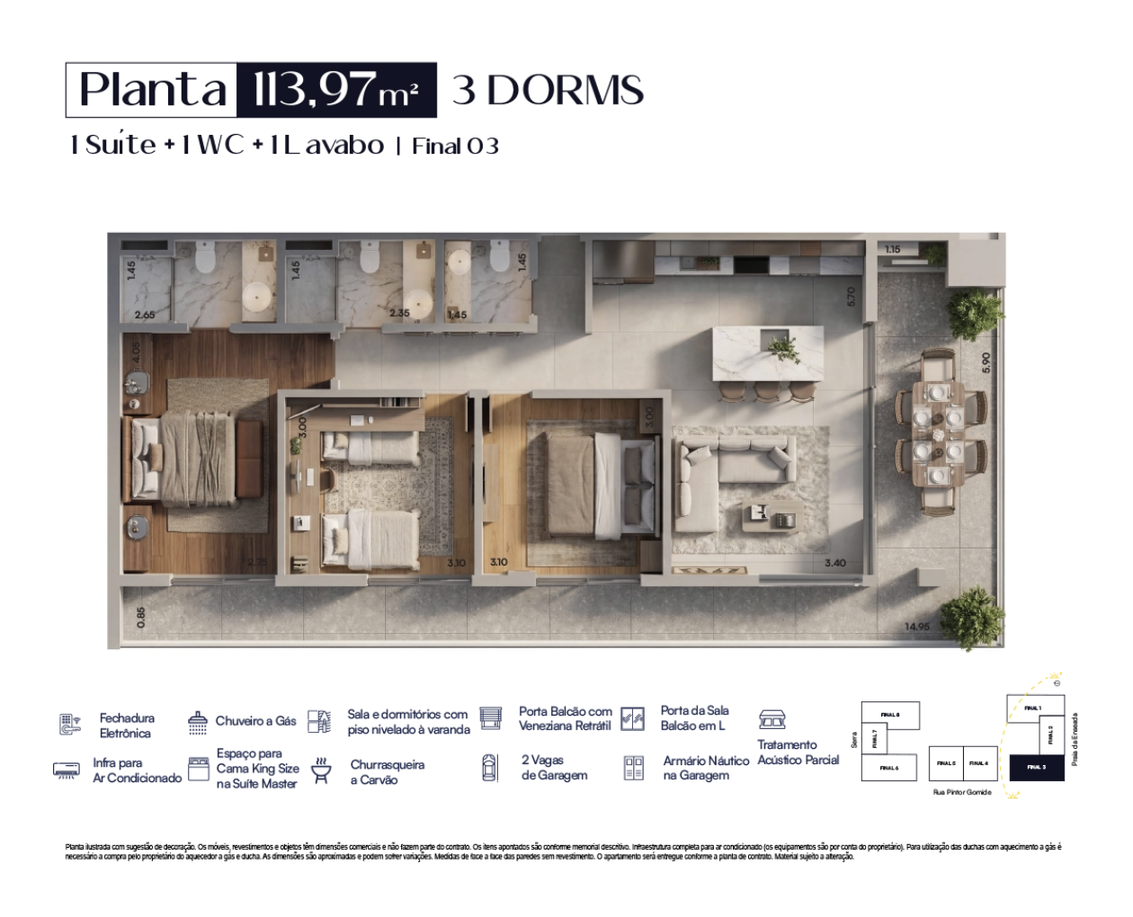 Planta 113 m²